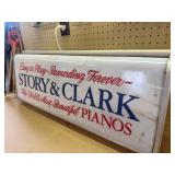 vintage Story & Clark Pianos lighted advertising sign