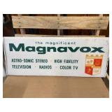 Vintage lighted advertising sign for Magnavox electronics.