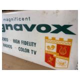 Vintage lighted advertising sign for Magnavox electronics.