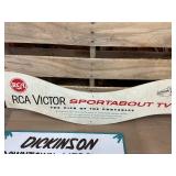 Vintage Advertising Sign Lot – RCA Victor, Dot Records, Paiste & Dickinson Merchants Signs