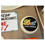 Vintage Advertising Sign Lot – RCA Victor, Dot Records, Paiste & Dickinson Merchants Signs