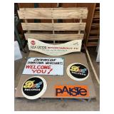 Vintage Advertising Sign Lot – RCA Victor, Dot Records, Paiste & Dickinson Merchants Signs