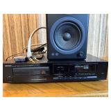 Working vintage Denon DCD-520 Compact Disc Player with pair of Audio Engine Speakers, Deep, rich sound.