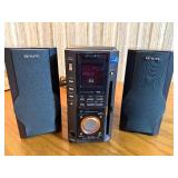 Aiwa XR-MS3 Compact Disc Stereo System  Powers on. Works * see notes