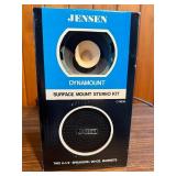 Jensen Dynamount Surface Mount Stereo Kit, model C-9809. This "New Old Stock" (NOS) kit from the 1970s or 80s was designed for car or home audio systems that required surface-mounted speakers.