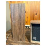 Vintage speakers, similar in style to the RSL (Roger Sound Lab) bookshelf speakers commonly found from the 1970s and 1980s