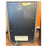 Both power on- Pair of This is a vintage Magnavox remote receiver speaker. It features control knobs for loudness, treble, and bass.