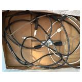 Electronics variety lot. Personal air sanitizer , battery tester , heavy speaker cable and more