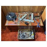 Large Lot of Extension Cords, Power Strips, AV Cables & Electronics Accessories