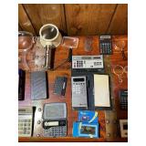 Vintage Calculators, Magnifying Glasses, Slide Viewer & Office Supply Lot