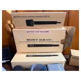 2-vintage Sony ECM-18N’s/1-vintage Sony ECM-19B electret condenser microphones/2- Empty Box (with Mike covers ) ECM -270’s empty boxes. See pics for full description