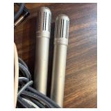 vintage Sony ECM-270 electret condenser microphones with bag and cords , see pics