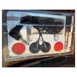 Sharper Image Design Travel Alarm plus RCA Disc player and ear phones.