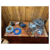 Mixed Network Cables, Extension Cords, Headphones & Power Strip Lot