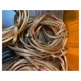 various lengths of clear-jacketed speaker wire