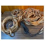 various lengths of clear-jacketed speaker wire