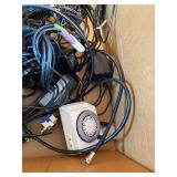 Electronics Lot: new 7 pin cable , new S-Vid Cable , speakers and various.