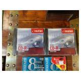 Blank CD-R Discs, Jewel Cases & 8mm Camcorder Tape Lot