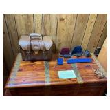 Vintage Leather Camera Bag w/ Filters, Lens Accessories, Strap & Cases