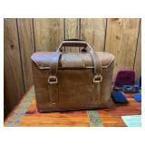 Vintage Leather Camera Bag w/ Filters, Lens Accessories, Strap & Cases