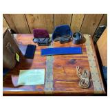 Vintage Leather Camera Bag w/ Filters, Lens Accessories, Strap & Cases