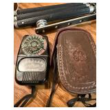 The image displays a collection of vintage cameras and photography accessories, look close at these gems !