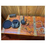 Mixed Electronics Lot w/ Sony Headphones, RadioShack Clock & Cables
