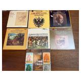 a collection of vintage vinyl records primarily featuring classical orchestral music from artists like Tchaikovsky, Stravinsky, and Vivaldi