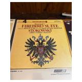 a collection of vintage vinyl records primarily featuring classical orchestral music from artists like Tchaikovsky, Stravinsky, and Vivaldi