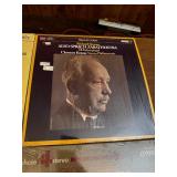 a collection of vintage vinyl records primarily featuring classical orchestral music from artists like Tchaikovsky, Stravinsky, and Vivaldi