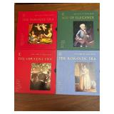 Collection of four vintage “The Story of Great Music” boxed sets, covering major classical periods including The Baroque Era, Age of Elegance, The Opulent Era, and The Romantic Era