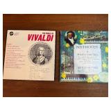 two vintage classical music box sets: "The World of Vivaldi" featuring various concertos, and Beethoven