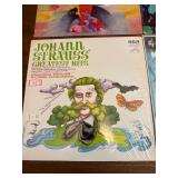 collection of vintage vinyl records, primarily released on the RCA Victor Red Seal label featuring classical and orchestral music performances