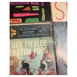 collection of vintage vinyl records, primarily released on the RCA Victor Red Seal label featuring classical and orchestral music performances