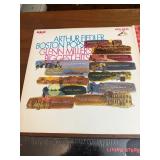 This collection of vintage RCA Victor vinyl records features classical music and big band performances from the mid-20th century.