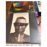 vintage international/world music LPs featuring a diverse mix of cultural recordings from India, China, Turkey, Brazil, and global folk tradition