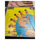 vintage international/world music LPs featuring a diverse mix of cultural recordings from India, China, Turkey, Brazil, and global folk tradition