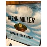 Vintage big band and jazz LP collection featuring well-known artists including Glenn Miller, Jimmy Dorsey, Buddy Morrow, and Tommy Dorsey, along with multiple “Big Band Hits of the 30s”