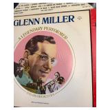 Vintage big band and jazz LP collection featuring well-known artists including Glenn Miller, Jimmy Dorsey, Buddy Morrow, and Tommy Dorsey, along with multiple “Big Band Hits of the 30s”