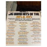 Vintage big band and swing LP collection featuring iconic artists including Glenn Miller, Buddy Rich, Guy Lombardo, and the Chesterfield Orchest