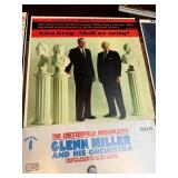 Vintage big band and swing LP collection featuring iconic artists including Glenn Miller, Buddy Rich, Guy Lombardo, and the Chesterfield Orchest