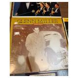 Vintage big band and swing LP collection featuring iconic artists including Glenn Miller, Buddy Rich, Guy Lombardo, and the Chesterfield Orchest