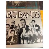 Vintage big band and swing LP collection featuring artists such as Benny Goodman, Les Elgart, Russ Morgan, and various big band orchestras