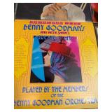 Vintage big band and swing LP collection featuring artists such as Benny Goodman, Les Elgart, Russ Morgan, and various big band orchestras