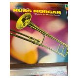 Vintage big band and swing LP collection featuring artists such as Benny Goodman, Les Elgart, Russ Morgan, and various big band orchestras