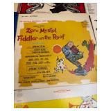 Vintage  LP collection featuring classic titles such as Fiddler on the Roof, Camelot, Oklahoma!, The Unsinkable Molly Brown, Flower Drum Song, Godspell, and Hans Christian Andersen, along with origina