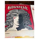 Vintage  LP collection featuring classic titles such as Fiddler on the Roof, Camelot, Oklahoma!, The Unsinkable Molly Brown, Flower Drum Song, Godspell, and Hans Christian Andersen, along with origina