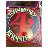 Vintage classical LP collection featuring well-known composers including Brahms, Handel, Mozart, Vivaldi, Gershwin, and Beethoven,