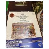 Vintage classical LP collection featuring well-known composers including Brahms, Handel, Mozart, Vivaldi, Gershwin, and Beethoven,