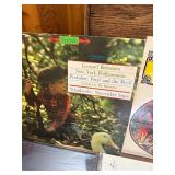 Vintage classical LP collection featuring well-known composers including Brahms, Handel, Mozart, Vivaldi, Gershwin, and Beethoven,